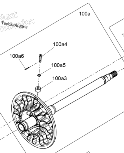 Шкив ведомого вариатора Оригинал BRP 417127695 для BRP LYNX/Ski-Doo 900 ACE (Fixed Flange Assy)