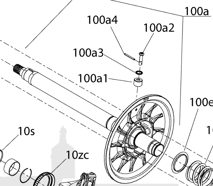 Шкив ведомый Оригинал BRP 417127738 для BRP Lynx/Ski-Doo (Sheave Driven Pulley Fixed Assy)