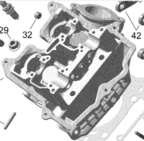 Голова Цилиндра оригинал BRP 420613465 (Front Cylinder Head Assy)