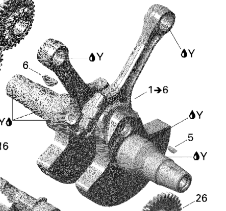 Crankshaft Ass'y Includes 1 to 6 BRP 420684790 для BRP CAn-Am Spyder
