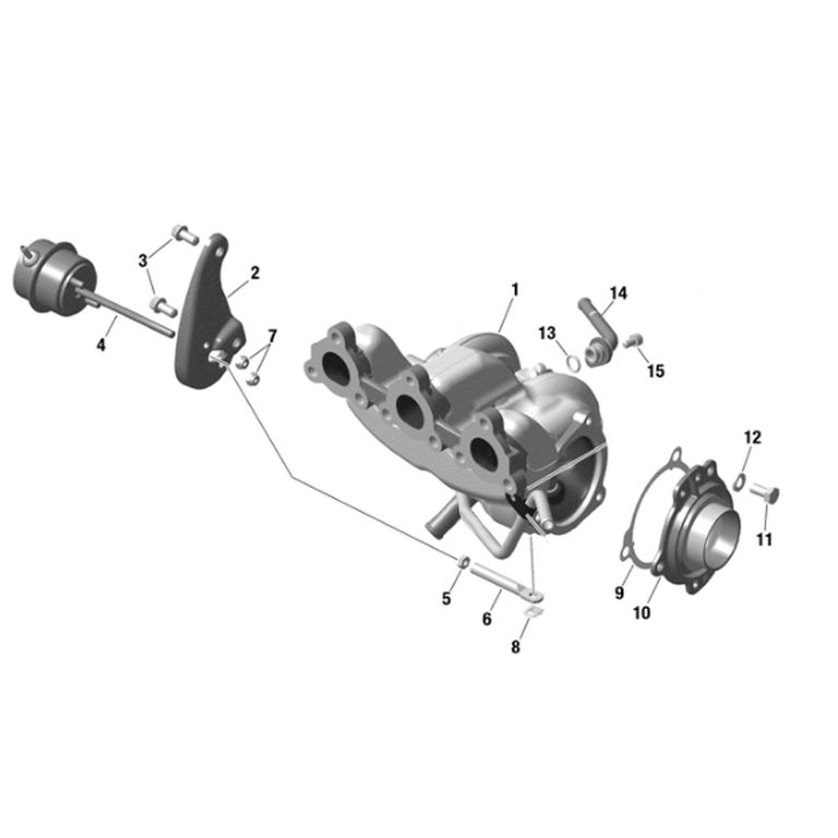 Турбокомпрессор в сборе (Турбочарджер) оригинал BRP 420893881 (Turbocharger Assy)