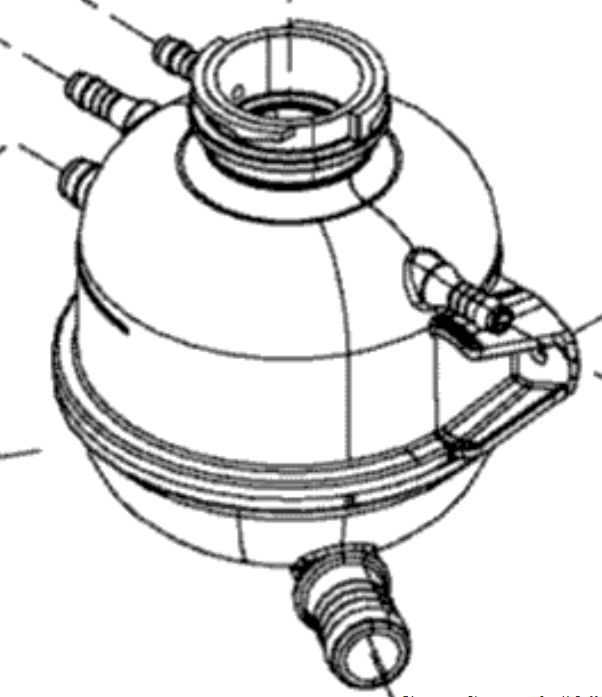 Бачок расширительный Оригинал BRP 509001034 для BRP Lynx/Ski-Doo 900 ACE TURBO (Cooling Tank)