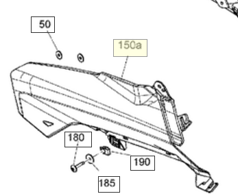 Капот левая часть Оригинал BRP 517307310 для BRP Lynx/Ski-Doo (LH Front Hood)