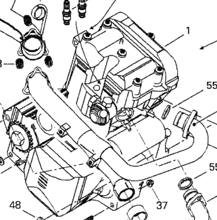 Оригинал BRP 707000164 (Rotax 4 Strokes Engine 654 Includes 1 - 2.)