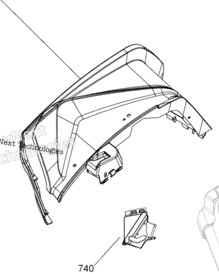 Комплект правого переднего крыла Оригинал BRP 715005683 для BRP Can-Am (Intense Red, RH Front Fender Kit)