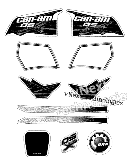 Наклейки комплект оригинал BRP V87301DGF02H для BRP Can-Am DS 90 X (DS90X Decal Set)